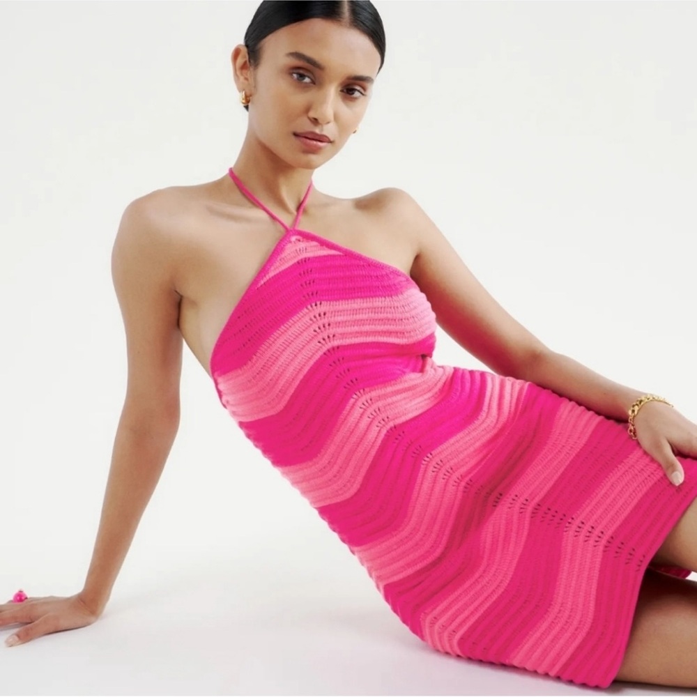 Reformation Genni Novelty Open Knit Dress Size Large NWOT